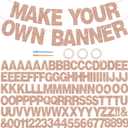 BEISHIDA 116 PCS A-Z Glitter Rose Gold DIY Letter Banner Kit Make Your Own BannerIncluding 111 Letters and Numbers 3 Rope and 2 Threading Device,Customized for Birthday Graduation Wedding Party Decor