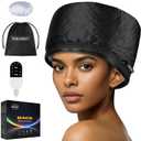 Hair Steamer for Deep Conditioning: Heat Cap with 118" Power Cord 10-Level Fast Heating & 3 Timer Settings for Natural Black Hair Thermal Steam Cap for Deep Conditioner Treatments