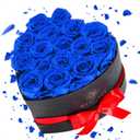 16 Flowers Forever in Heart Shape Box, Eternal Roses, Preserved Roses, Immortal Roses Birthday Gift for Her, Women, Mothers Day gifts for mom - Blue Rose