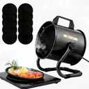 Portable Range Hood with 9 Activated Carbon Filters, Strong Suction Kitchen Exhaust Fan for Indoor BBQ, Hot Pot, RV & Desktop Cooking Black