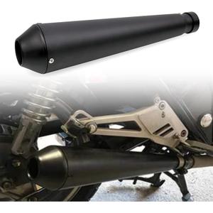 Sporacingrts Stainless Steel Motorcycle Exhaust Muffler Silencer Pipe Inlet 1.46 1.54 1.65 1.77Inch Motorcycle Exhaust for Dirt Bike Street Bike Scooter(Black)