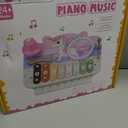 Kids Piano Musical Toys - 5 in 1 Wooden Music Instruments Montessori Toys for Baby Toddler, Sensory Toys with Drum Xylophone, Preschool Educational Toys, Birthday Gifts for Girls Boys Pink