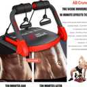 Ab Machine Ab Workout Equipment Sit Up Machine & Exercise Equipment Ab Crunch Machine for Stomach Workout Ab Core Trainer Abdominal Machine for Home Gym with Resistance Bands