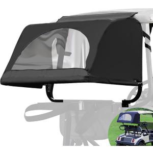 DRIVE UP Golf Cart Rear Bag Rain Cover for Most Yamaha Club Car EZGO Golf Carts, Black/Beige Heavy-Duty Golf Rear Rain Shelter with Bracket Kit