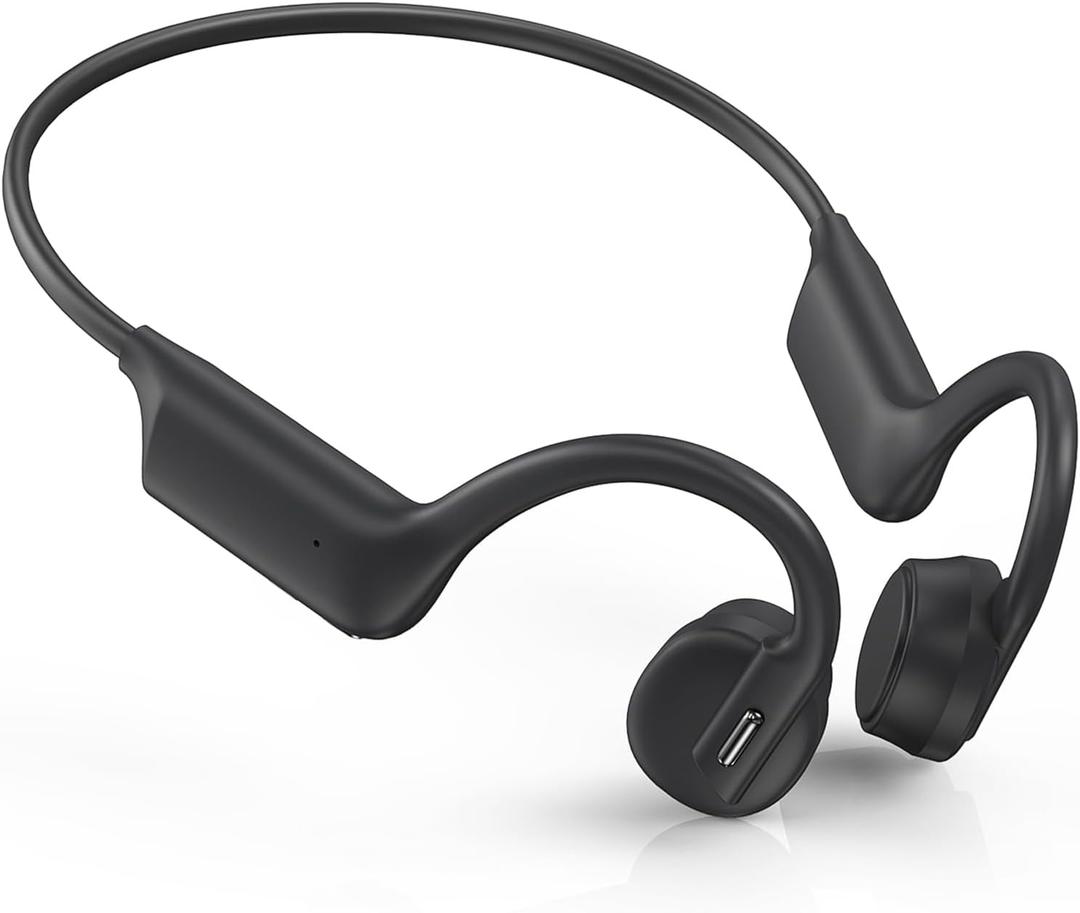 Helix
Bone Conduction Headphones, Open Ear Headphones Wireless Bluetooth 5.3 with Mic, IPX5 Waterproof Sweatproof Sport Earphones for Running, Cycling, Workout (Black)