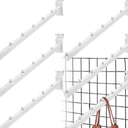 WRINGKIT 6 Pack Gridwall Waterfall Hooks, 15.8 Inch Waterfall Faceout with 6 Balls, White Gridwall Clothes Hanger, Heavy Duty Wire Wall Grid Panel Hook for Garment Retail, Home, Garage