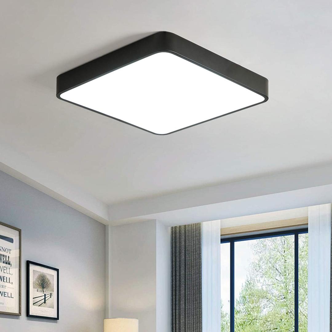 Ganeed 36W LED Ceiling Light,15.7 inch Square led Ceiling Light,Cool White Flush Mount Ceiling Fixture,Energy Saving Ceiling Lamp for Dining Room Kitchen Hallway Stairways (Black) Ganeed 36W LED Ceiling Light,15.7 inch Square led Ceiling Light,Cool White Flush Mount Ceiling Fixture,Energy Saving Ceiling Lamp for Dining Room Kitchen Hallway Stairways (Black)