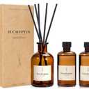 Reed Diffuser Set, 8.12 fl.oz Eucalyptus Scented Diffuser with Sticks, Up to 120 Days, Home Fragrance Reed Diffuser for Bathroom Shelf Decor & Room Freshener, 3 Pack