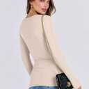 ANRABESS Women Long Sleeve Shirts Rib Knit Slim Fit Tops Basic Tee 2025 Fall Outfits Casual T-Shirt Underscrubs Layer Clothes (L)