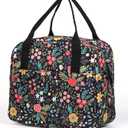 VLM Lunch Bag, Lunch Box for Women Men, Reusable Insulated Lunch Tote, Small Leakproof Cute Lunch Cooler with High Capacity for Work, Picnic, Camping (Floral)