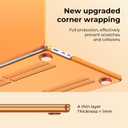 EooCoo Case Compatible with MacBook Air 13 inch M5 2026-2022 M4 M3 M2 A3449 A3240 A3113 A2681, Crystal Hard Shell Scratch Resistant Protective Cover Compatible for MacBook Air 13.6 inch Case, Orange