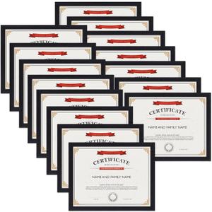Edenseelake 8.5 x 11 Picture Frame Set of 15, Black 8.5 x 11 Certificate Frame Bulk for Award Document Diploma, Wall or Tabletop Display