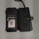 Defencase Wallet Case Compatible with Samsung Galaxy Z Fold 4 with RFID Blocking Card Holder & S Pen Holder Slot PU Leather Magnetic Snap Flip Zipper Strap Phone Case Fit for Galaxy Z Fold 4, Black