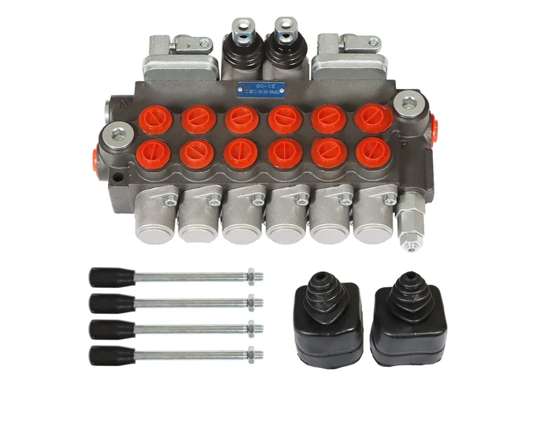ALL-CARB 6 Spool 11GPM Hydraulic Directional Control Valve Hydraulic Valve Double Acting Valve 3625PSI SAE Ports for Small Tractors Tractors Loaders Log Splitters