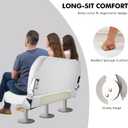 Double Boat Folding Seat,Waterproof Low-Back Boat Seat for T-Top, Fishing Bass Boat, (White and Beige)