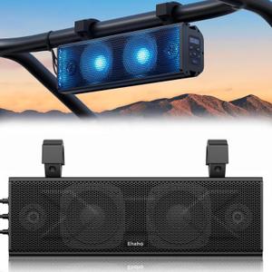 17 Inch UTV Sound Bar, ATV SoundBar Bluetooth with RGB Lighting, IP65 Waterproof Golf Cart Sound Bar, Amplified Powersports SXS SoundBar, UTV Speakers Compatible with Polaris RZR Can-Am (MT4100)