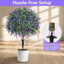 HyeFlora 26'' Artificial Topiary Boxwood Ball Trees with Lavender 2 Pack Fake Plants for Outdoor Indoor Artificial Shrubs with Ground Spike UV Resistant Fake Bushes for Front Porch Garden (Purple)
