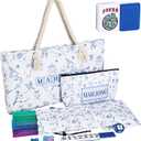 American Mahjong Tile Set, 166 Blue Tiles, Bag and Mahjong Accessories, 4 All-in-One Rack/Pushers, Mahjong Set Complete
