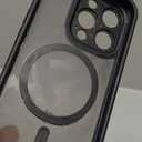 Magnetic for iPhone 15 Pro Max Case (Compatible with MagSafe) (Military Grade Drop Protection) Translucent Matte Shockproof Phone Cover, Black