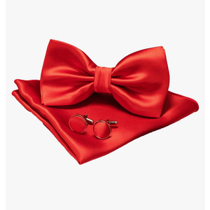 Men's Bow Tie Sets Including Cuff Links And Handkerchiefs Solid-Colored Bow Ties For Business Suits Wedding Party Men's Bow Tie Sets Including Cuff Links And Handkerchiefs Solid-Colored Bow Ties For Business Suits Wedding Party