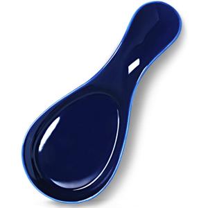GDCZ Porcelain Spoon Rest - Large Spoon Holder Utensil Rest for Kitchen Counter Stove Top, Navy