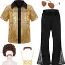 Kid's 70's Disco Outfit Retro 70s Kids Costume for Adults Perfect 70's Theme Clothes for Parties 8-10 years