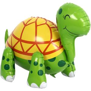 Green Turtle Balloon, 26 Inch Large Walking Tortoise Foil Balloon, Green Balloons for Turtles Birthday Party Pet Themed Party St. Patrick's Day Decoration