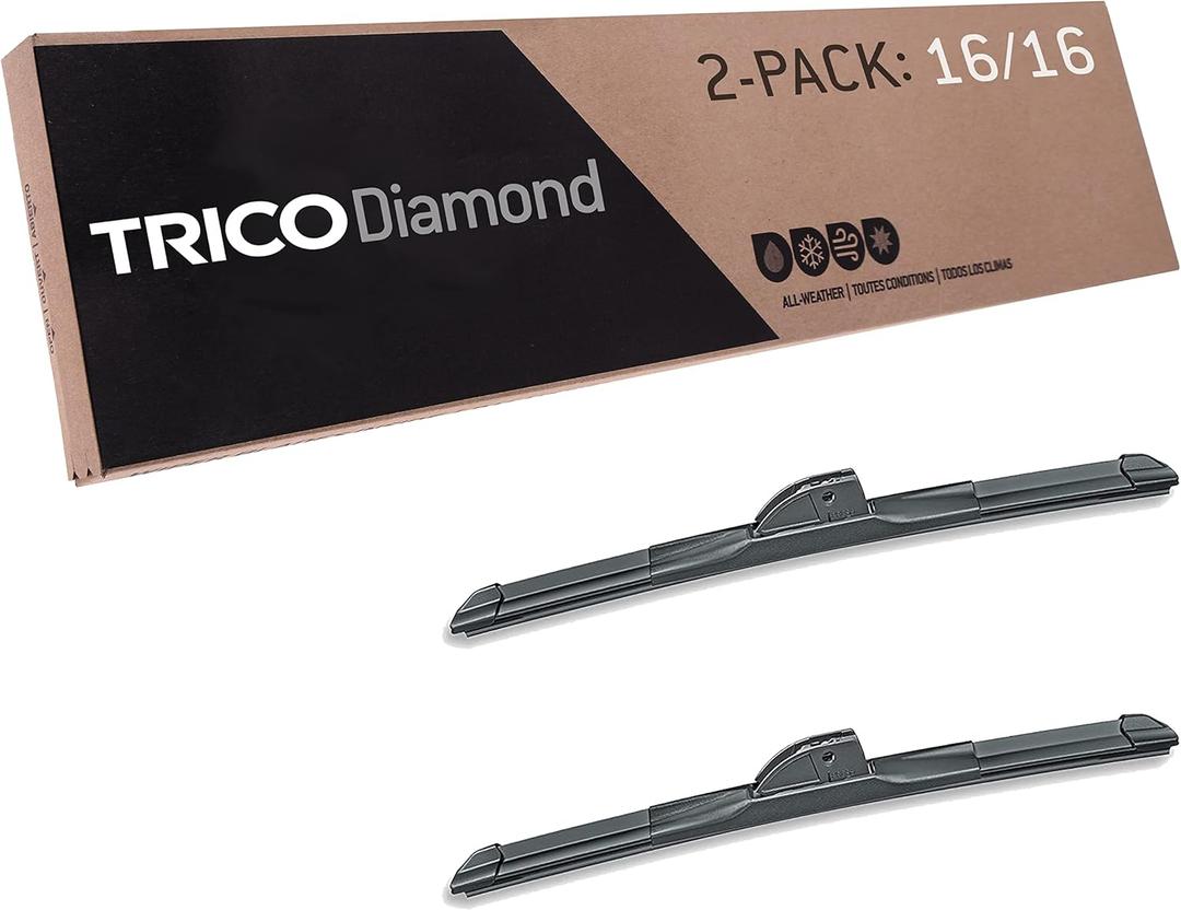 TRICO Diamond (25-1616) 16 Inch & 16 Inch pack of 2 High Performance Automotive Replacement Windshield Wiper Blades For My Car Premium All Weather Beam Blade for Select Vehicle Models