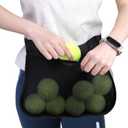 Tebery 2 Pack Tennis Ball Waist Bag, Ball Band Holder with Adjustable Belt, Tennis Storage Pouch Carrying Accessory Sports Bag with Hook for Outdoors Sports, Running
