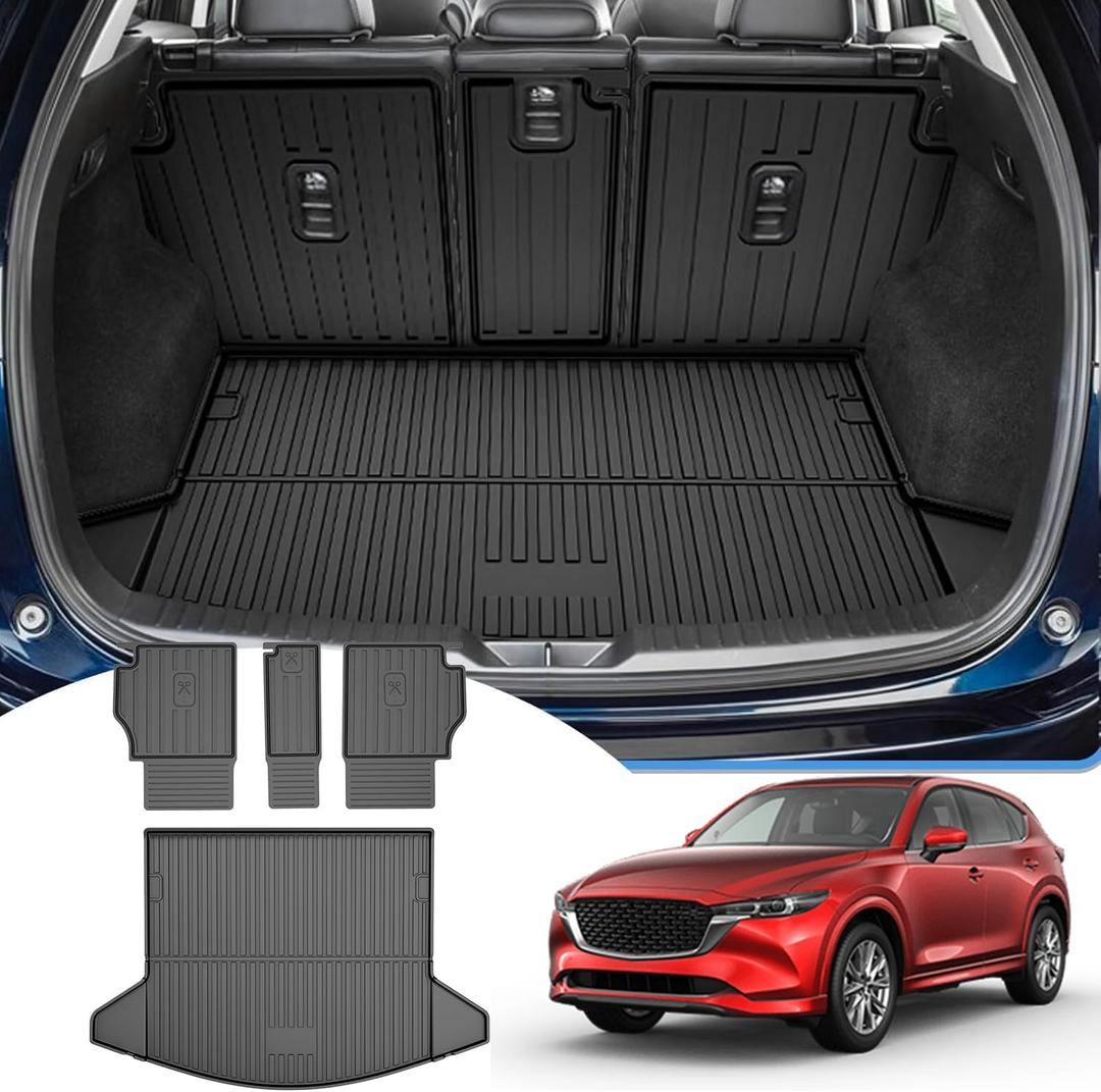 Cargo Liner with Backrest Mat Compatible with 2017-2025 Mazda CX-5 All Weather Protection CX5 Accessories