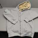 Women's Sherpa Lined Hooded Sweatshirt Zip Up Winter Warm Hoodie Comfy Hooded Fleece Jacket, M Light Grey