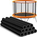 12Pcs Trampoline Pole Covers, 1.1 inch Diameter Rubber Trampoline Pole Sleeves Replacement, 35.4'' Length Black Waterproof Materials Protective Tube for Outdoor Safety Protection