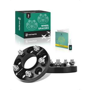 YHTAUTO 5x4.5 inch Hub Centric Wheel Spacers 15mm Fits Explorer 2020-2023, Mustang 2015-2023, Aviator 2020-2023, GT 2017-2020 5x114.3mm 5 Lug Tire Spacers w/ M14x1.5 Studs, 70.5mm Hub Bore 2PCS Black