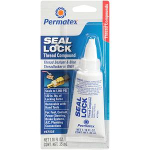 Permatex 57535 Seal and Lock Thread Compound,Thread Lock & Screw Glue for Bolts Nuts & Fasteners to Prevent Loosening & Corrosion, Removable w/Hand Tools 35 ml