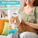 Cat Muzzle for Grooming, Transparent Cat Helmet with 4 Silicone Claw Covers, Adjustable Breathable Kitty Hood Anti Bite Bubble Astronaut Grooming Mask for Pet Bath Nail Trimming,L