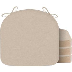 Nordjager Chair Cushions for Dining Chair Seat Set of 4, Memory Foam Chair Pads Help You Relief from Sedentary Discomfort in The Office or Kitchen and Dining Rooms(17" x 16" x 2.5", Beige)