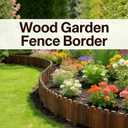 Wooden Garden Edging, Decorative Wood Fence Border Landscape Edging for Flower Bed Barrier Yard Lawn Pathway Tree, 7.9" H x 48" L (1 Pack)