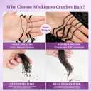 Feather Crochet Human Hair 16Inch Deep wave Human Crochet Hair for Black Women Pre-separated 50 Strands 45g Invisible Miracle Knots Crochet Human Hair Extensions #1B Natural Black