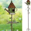 BAYN 57 Bird Houses Stake for Outside, Metal Watering Can Birdhouse Garden Stake Wild Bird Feeder Pole with Welcome Sign Outdoor Decorations for Patio, Backyard, Garden