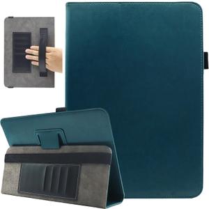 Universal 10 Inch Tablet Case, Universal 10.1 Inch Tablet Case, Viclowlpfe Protective Folio Stand Android Case for 9.6-11 Inch Tablet with Hand Strap and Cards Slots, Peacock Blue