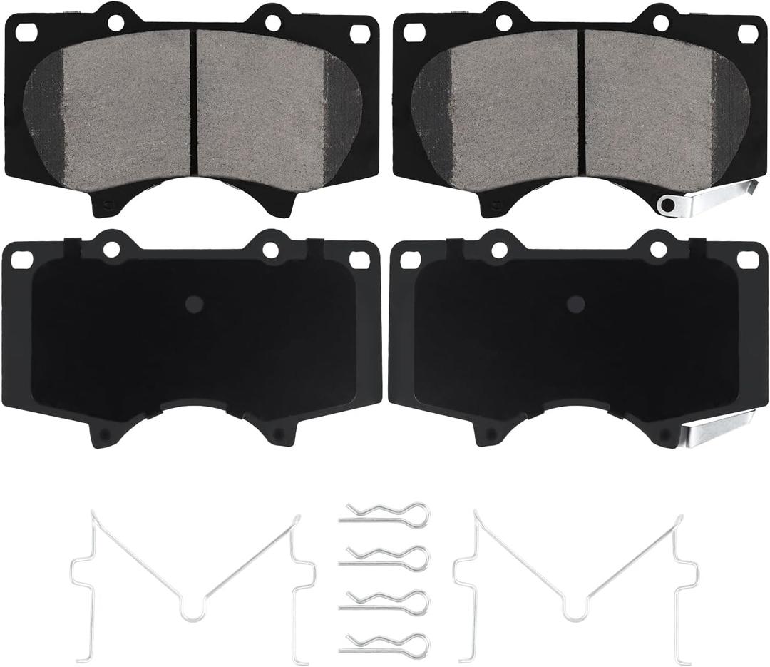 Front Ceramic Brake Pads Fit for Toyota 4Runner 2003-2023, for Tacoma 05-23, for FJ Cruiser 07-14, for Sequoia 01-07, for Tacoma 2005-2023, for Tundra 2000-2006, for Lexus GX460 GX470, 4PCS