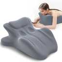 Ergonomic Memory Foam Wedge Pillow, 27 Angled Support for Neck and Waist, Multi-Position Support Pillow - Grey (Plus Size 25.5 * 21.5 * 11.8 inch)
