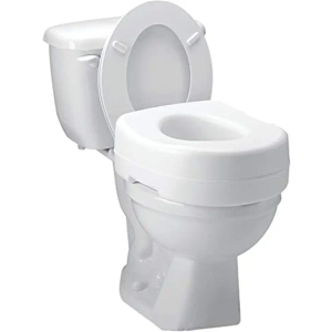 Carex Toilet Seat Riser, 5 Inch, Toilet Seat Risers for Seniors, Raised Toilet Seat, Supports 300lbs, Slip-Resistant, Toilet Riser, Elevated Toilet Seats
