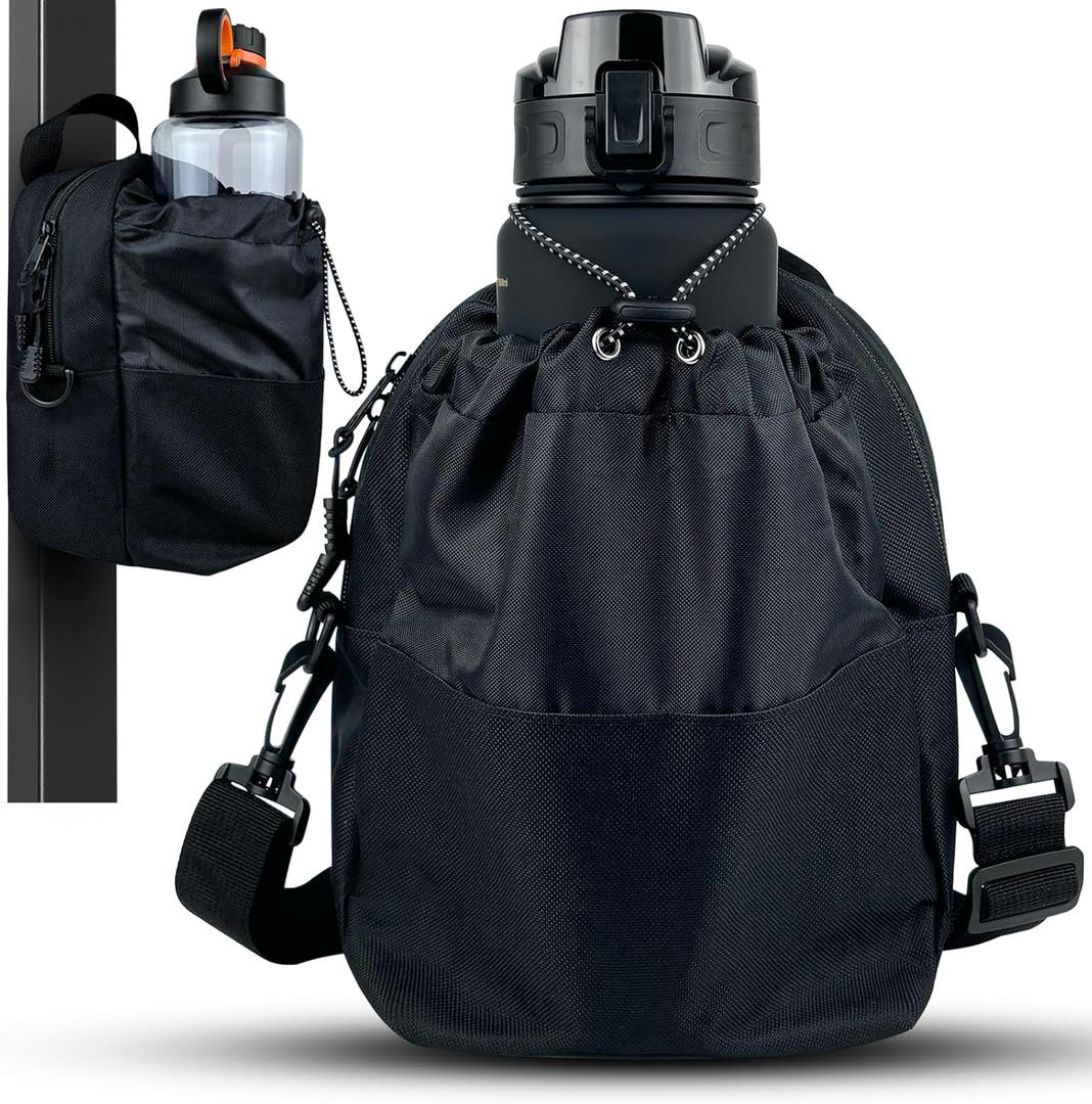 StellarPulse Magnetic Gym Bag | Magnetic Gym Water Bottle Bag 64oz | 4 Built-in Magnets Water Bottle Holder for Gym | with Adjustable Shoulder Strap for Sports Travel Workout