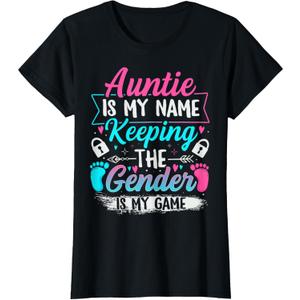 Gender Reveal Design for a Keeper of the Gender Aunt T-Shirt, Mediu