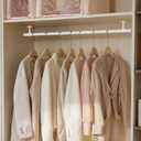 SUTINE Closet Rod, Closet Rods for Hanging Clothes, 17 to 52 inch Adjustable Ceiling/Wall mounted Closet Hanging Rod, Heavy Duty Clothes Rod Clothing Bar, Closet Poles for Hanging Clothes for Wardrobe (White)