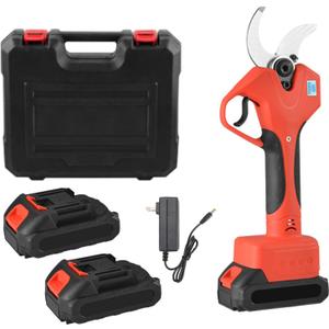 Electric Pruning Shears for Gardening, SK7 Carbon Steel Blade Tree Trimmer with LCD Display, 1.6" Cutting Diameter, 2 Rechargeable Batteries Set