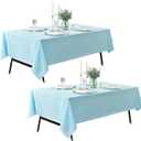 2-Pack 60x84 inch Dusty Blue Table Cloths, Solid Stain and Wrinkle Resistant Oblong Tablecloth, Premium Plain Weave Polyester Fabric Rectangle Table Linen Covers for Hotel, Banquet