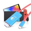 Boreguse USB C to HDMI Cable for Nintendo Switch, 2M/6.6FT Switch Dock with 1080P@60Hz Output, 100W PD Charging Port, USB C to HDMI Adapter for Laptop, Tablet, Mobile Phone, Steam Deck