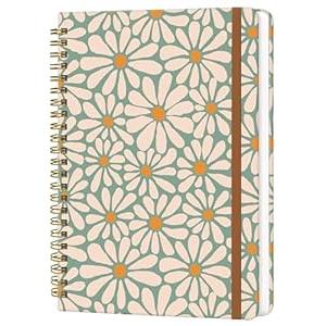 WLPFSAHF Spiral Journal Notebook for Women, Hardcover A5 College Ruled Notebook, 120 Pages, Thick Paper, Cute Lined Journal for School, Office & Work, 6 x 8.4 in
(Retro Green Floral)